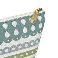Ribbon Candy Accessory Pouch w T-bottom in Aqua